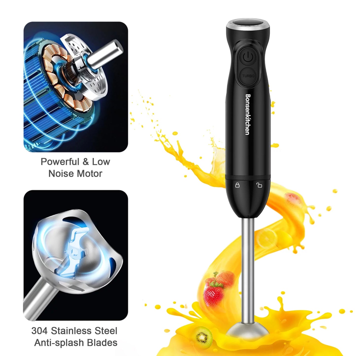 Ultimate 12-Speed Immersion Hand Blender for Effortless Blending and Mixing