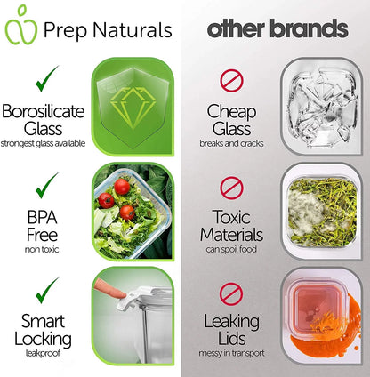 Ultimate 26-Piece Glass Meal Prep & Food Storage Container Set - Stay Organized and Fresh!