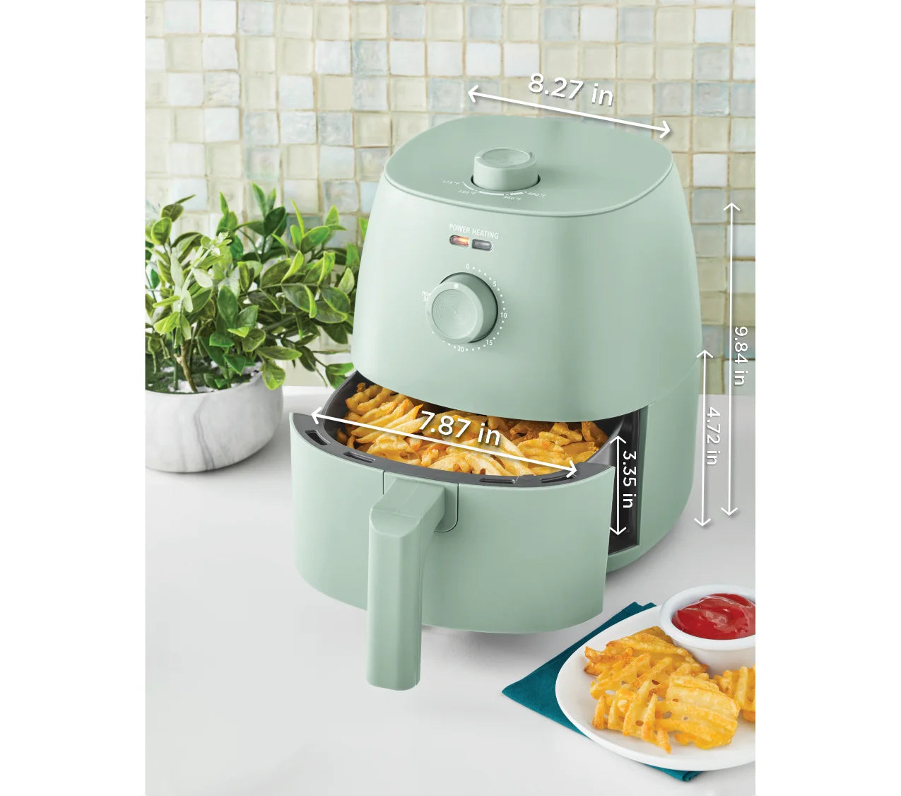 Discover the 2.2 Qt Sage Green Air Fryer - Your Ultimate Kitchen Companion with Auto Shutoff and Nonstick Convenience!